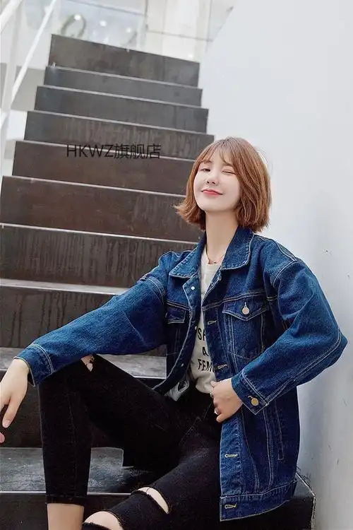 牛仔外套女士2020新款春秋网红潮流女宽松韩版bf原宿复古衣高中大学生