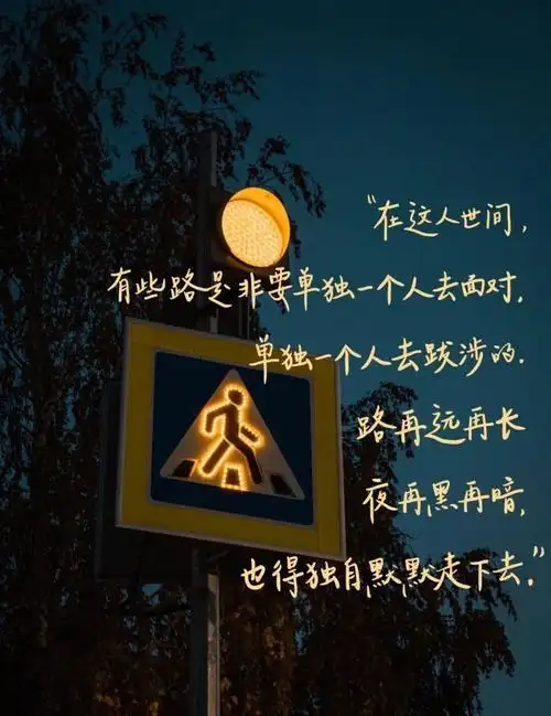 在这人世间,有些路是非要单独一个人去面对,单独一个人去跋涉的.