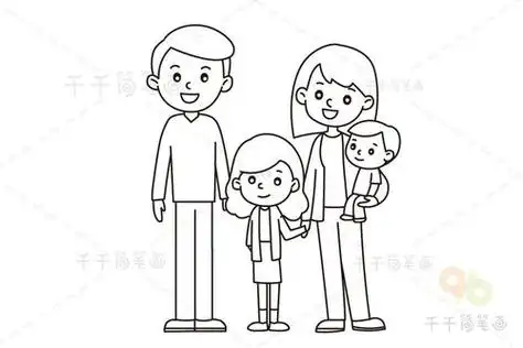 简笔画一家四口简笔画一家四口两女儿