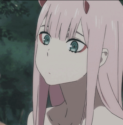 国家队gif# #daring in the franxx# #02# 老婆可爱的一面 呆萌和忍