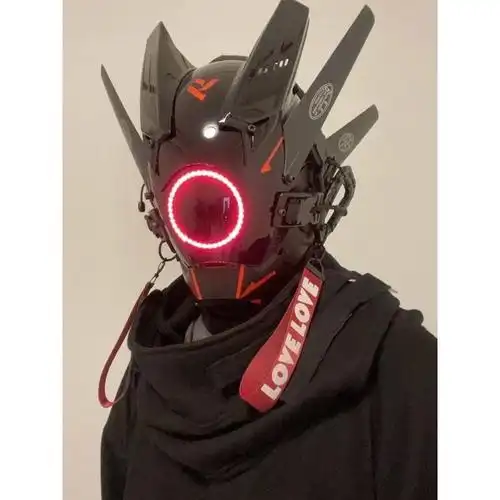 【万圣专属】万圣节面具赛博朋克面具充电面罩cosplay面具霸气机甲