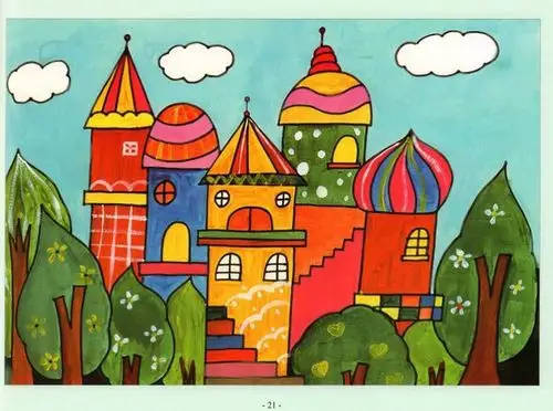 一,儿童画基础班(5-8岁) 涂鸦画,油画棒,剪贴画,水粉画,线描画,手工