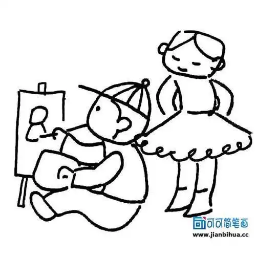 简单的人物简笔画图片画画的小男孩小朋友画画简笔画小朋友画画简笔画