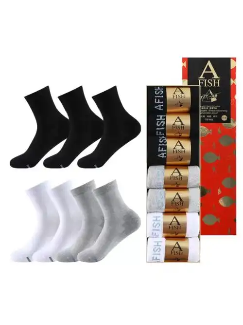 一只鱼袜子7a抗菌男袜防臭防脚气吸汗袜子男女同款湖远行袜子