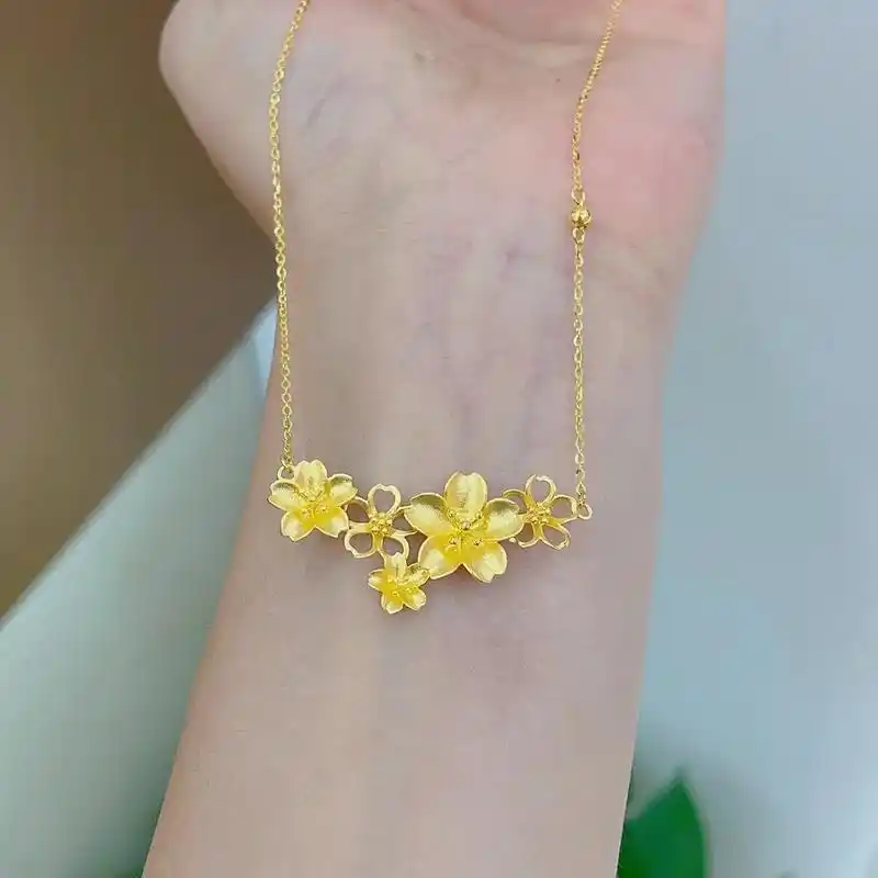 太美啦,花朵款式项链～按克卖,超级实惠～5g黄金项链7878   - 抖