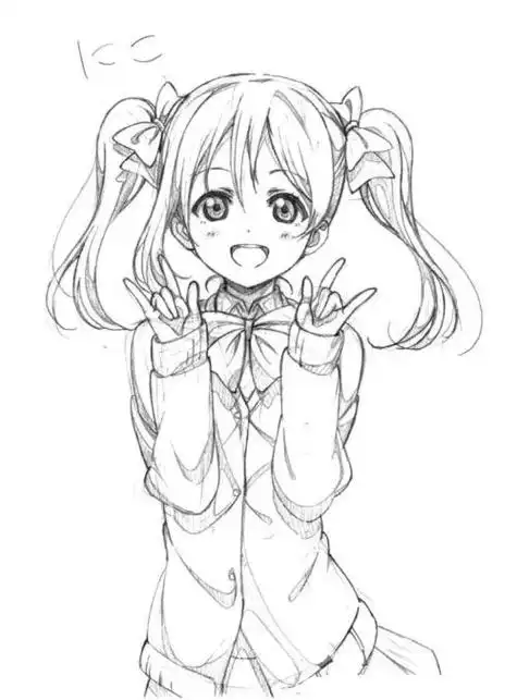 动漫女孩简笔画可爱的美少女卡通人物的简笔画图片大全超级美少女动漫