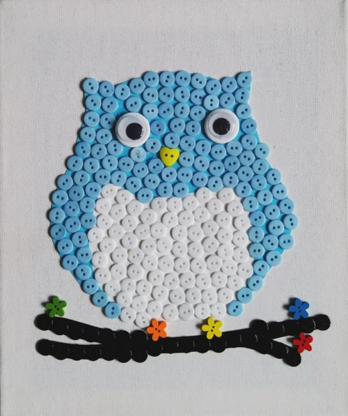 池振羽纽扣贴画猫头鹰