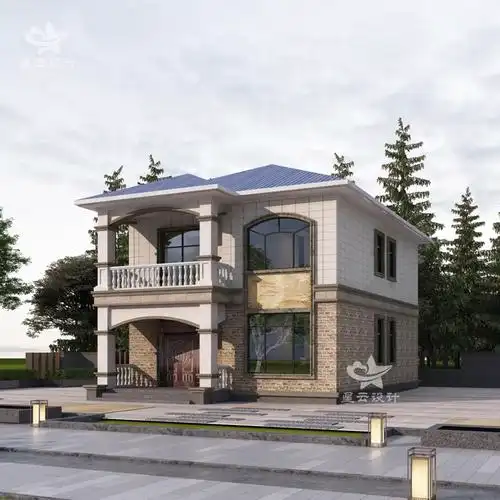 欧式农村自建房别墅设计施工图纸二层楼房小洋楼效果图简欧定制