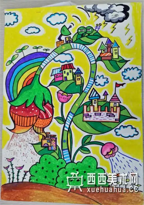 三等奖获奖科幻画花之城堡赏析