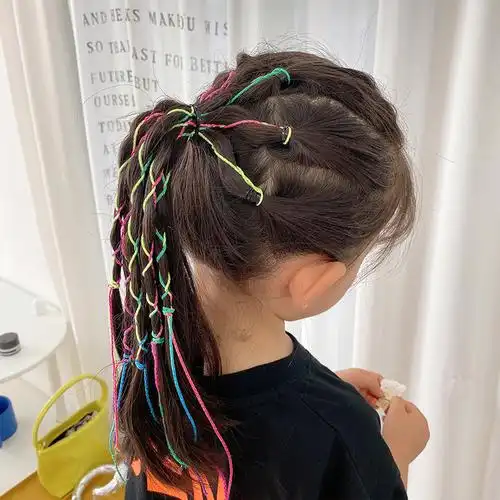 儿童编发彩带脏脏辫发小女孩辫子扎头头绳丝带发饰