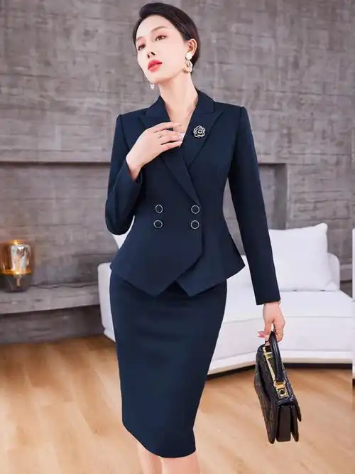 女2024春装 高级感职业装 时尚 修身 套裙商务工作服 - 女装/女士精品