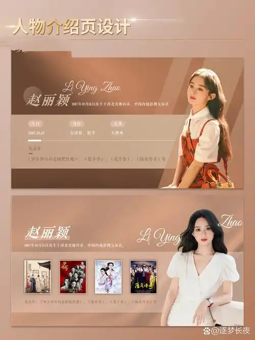 ppt单人物介绍排版78 一时兴起给赵丽颖做了几页不同风格的ppt