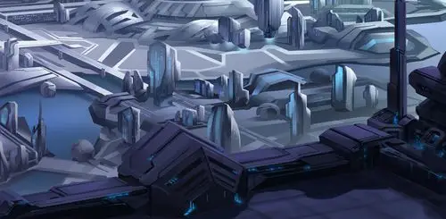 科幻类动画室内场景上色(有线稿)