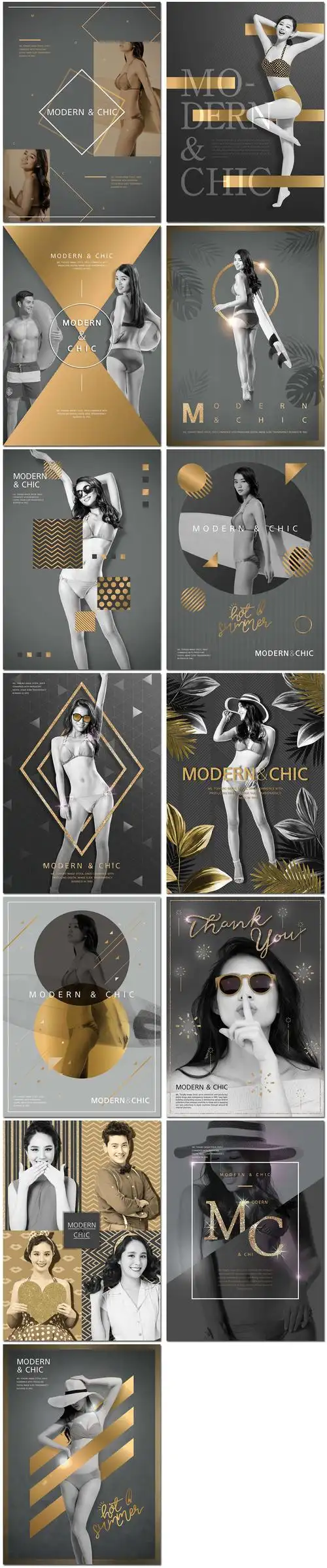 时尚杂志封面黑金排版艺术摄影电影综艺音乐节海报ps模板设计素材