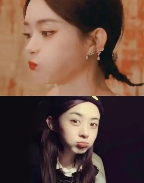 赵丽颖嘟嘴侧颜照