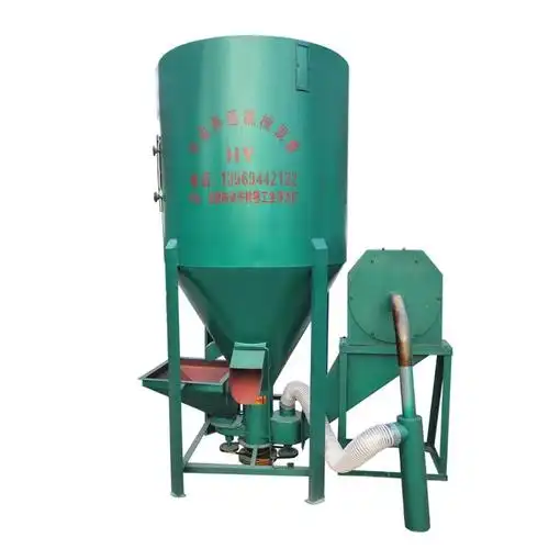 家k用饲料机搅拌机粉碎机一体机自吸立式无尘拌料机组混料机颗粒