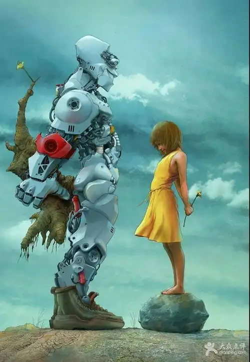 来自美国插画师begemott的一幅作品,名为《the exchange of flowers》