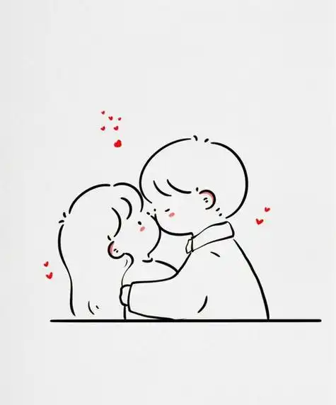 简笔画|简单可爱情侣小头像手绘插画人物情侣简笔画19可爱的情侣简笔