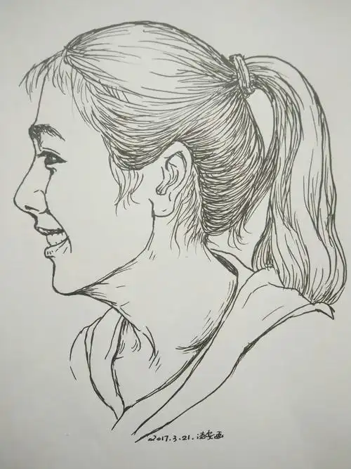 钢笔肖像画自选习作