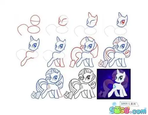 小马利亚的公主简笔画 简笔画图片大全-蒲城教育文学网