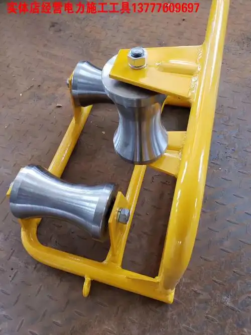 放线滑车电缆三联钢轮转角滑轮地缆地面加厚起重滑车