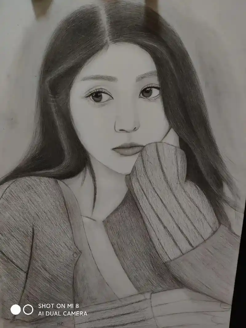 人物素描 #绘画美女  - 抖音