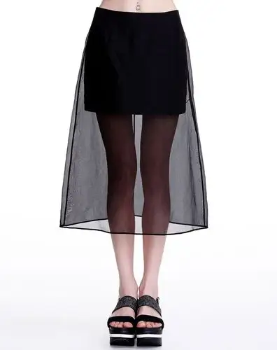 欧美半透明半身裙