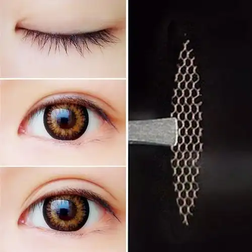 双眼皮贴隐形纤维条自然持久蕾丝网状宽橄榄型无痕肉色美目贴防水