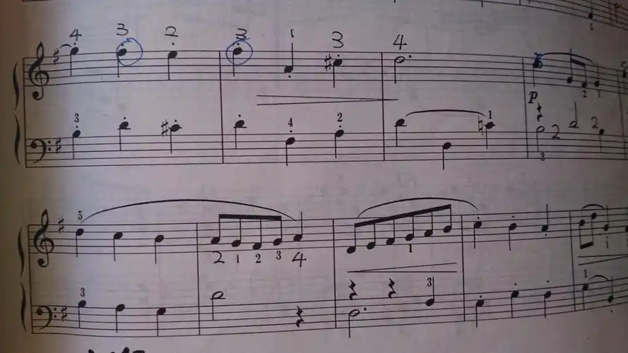 请问音符上面的数字是什么?(电子琴)