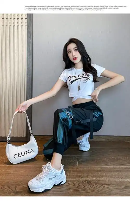 运动裤女年新款春夏高腰显瘦束脚裤子宽松百搭休闲裤潮f285黑紫l