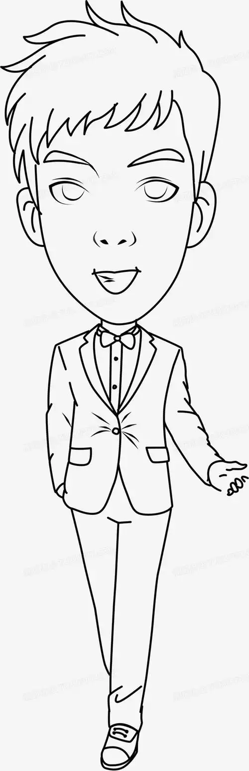 手绘线条漫画人物