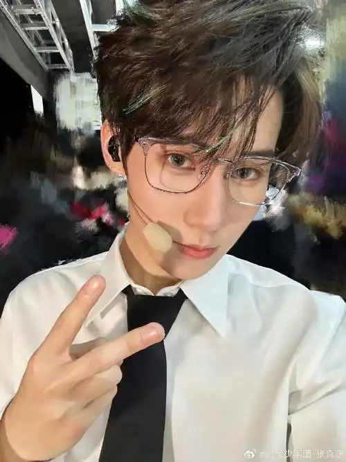 张真源冷脸霸总##张真源银框透明眼镜