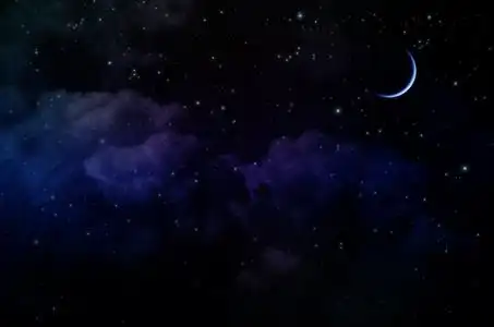 夜空与星星和云