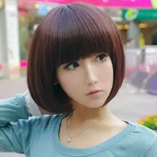 假发女短发bobo头短直发齐刘海蓬松波波时尚女修脸逼真整顶假发套