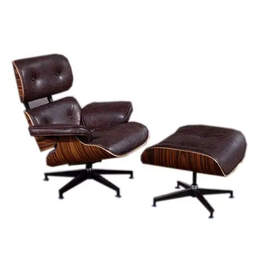 伊姆斯躺椅皮艺沙发椅午休躺椅设计师休闲躺椅eames lounge chair