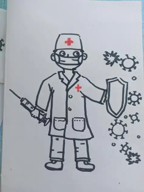 儿童画简笔画医生