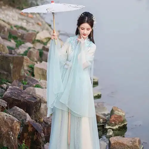 改良汉服女2024新款成人古装超仙气飘逸古风套装古典舞蹈演出服帆