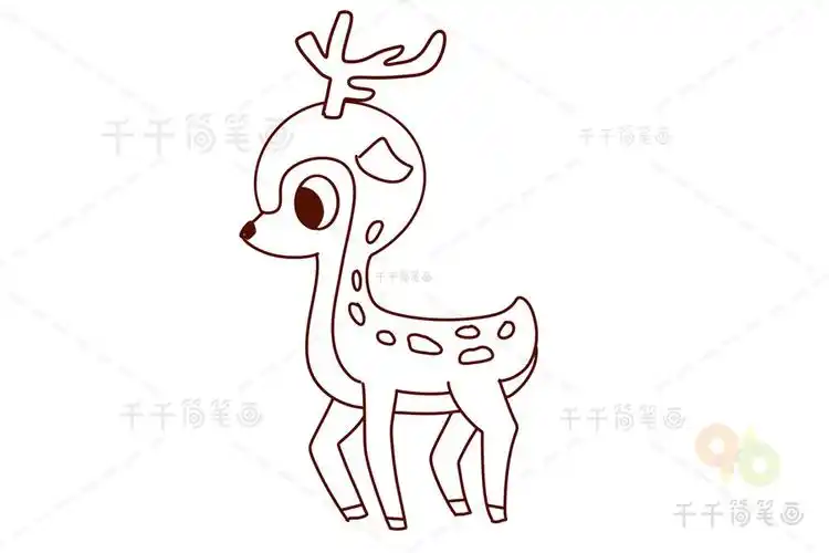 简单的梅花鹿简笔画