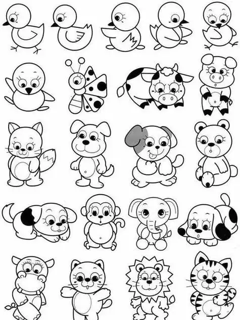 相同花纹动物简笔画 简笔画图片大全-普车都