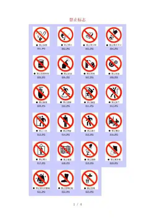 安全管理资料大全安全标志