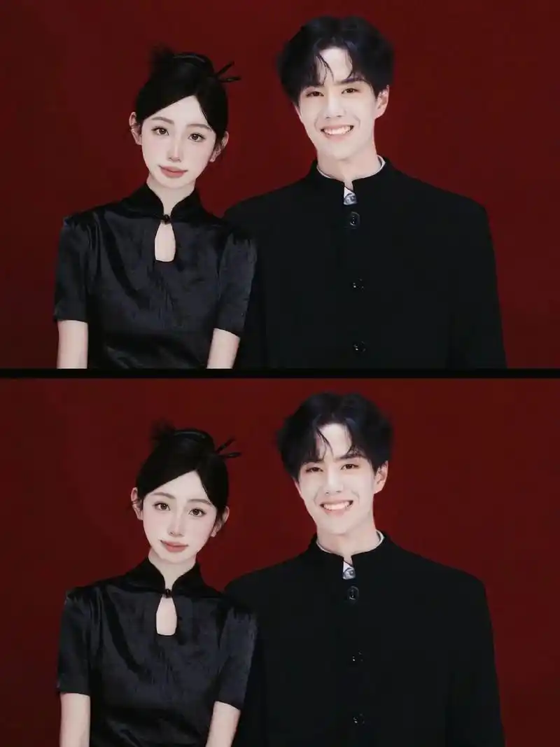 王一博在这👫#新中式证件照 #红底合照 #王一博 #酷盖 - 抖音