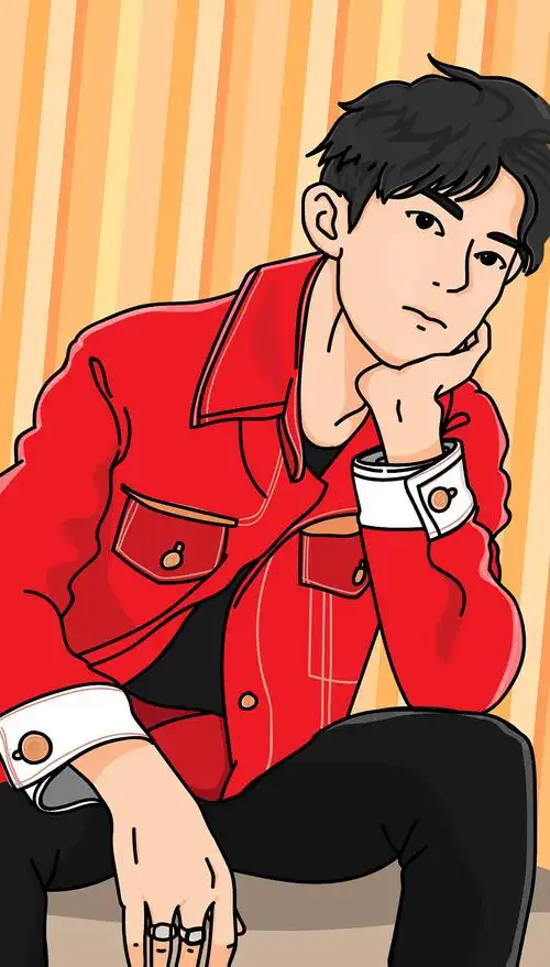 粗线条人物插画(易烊千玺)