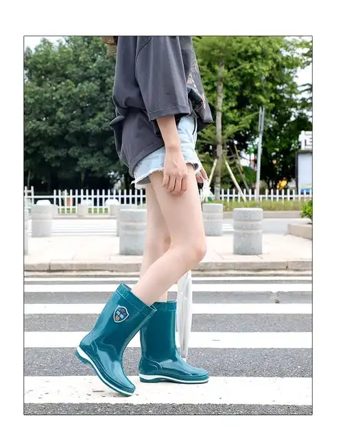 雨鞋女时尚款外穿雨靴水鞋女中筒软长筒高筒加绒水靴胶鞋