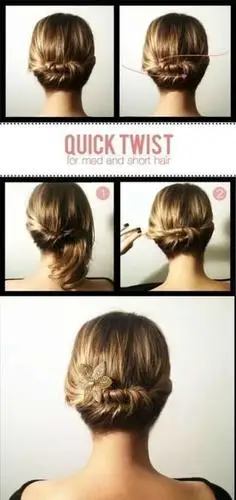 完成侧面图:简单的编发就完成啦,从侧面看是不是很像一款干练利落的