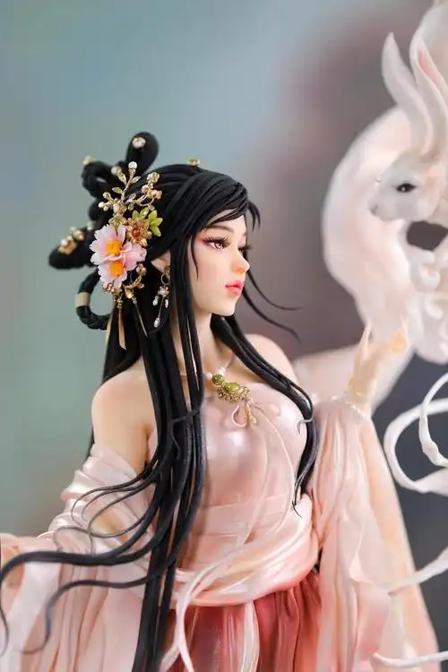 古风翻糖人偶蛋糕作品  嫦娥&玉兔>