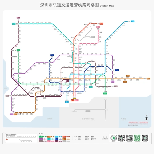 深圳地铁最新线路图-高清(更新至2020年6 8 10号线)