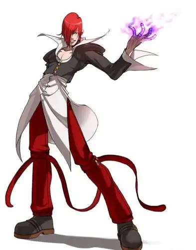 八爷那独特的红发,另类的着装,以及上衣背后正中绘有代表八神家的纹章