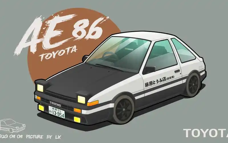 《头文字d》秋名山车神 藤原拓海座驾 ae86 绘制过程