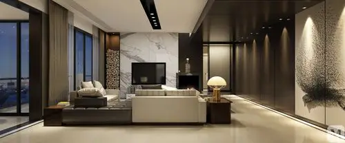 9万148㎡简约复式装修现代港式风的大复式