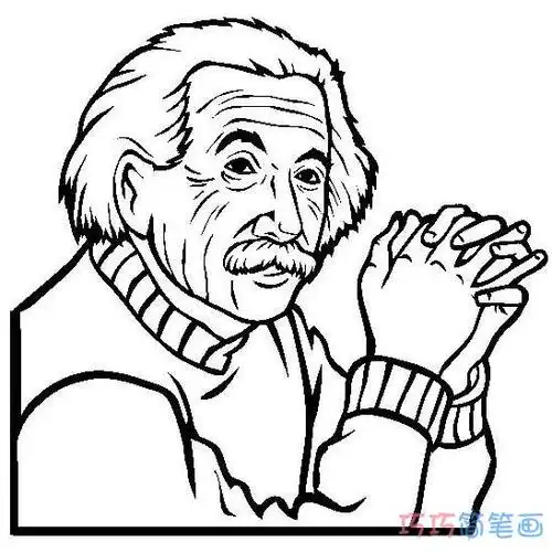 爱迪生头像素描怎么画好看易学_爱迪生简笔画图片 - 巧巧简笔画